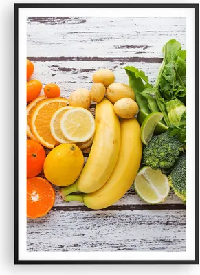 Produktbild von Gerahmtes Poster - Schwarzer Rahmen - Essen Gemüse Essen frisch - 70x100 cm - Wand Bild - Wanddeko - Wandbilder - Wandposter - Bilderrahmen - Bilder - Kunstdruck - Wandbild - P2BPA70x100-2888
