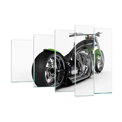 Produktbild von Bilder auf glas - Motorrad Chrom Schlauch Reise - 150x100cm - Glasbilder - Wandbilder - Kunstdruck - zum Aufhängen bereit - Wanddekoration aus Glas - Glas Bilder - Wandbild auf Glas - GEG150x100-1548