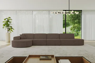 Produktbild von ALTDECOR Ecksofa in L-Form MARI-L3 - 413x171x79,5 cm Braun - Corner Sofa Bett Eckcouch Couch Wohnlandschaft Cauchsofa