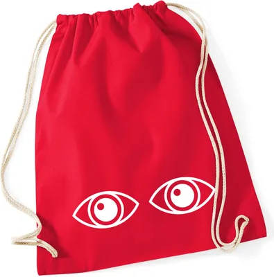 Produktbild von Huuraa Turnbeutel Augen Eyes 12 Liter Classic Red Baumwolle Rucksack Geschenkidee