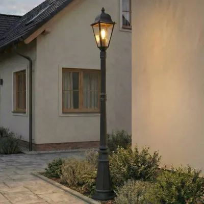 Produktbild von Lindby Außenleuchte Edana, 211 cm, anthrazit, E27, IP44