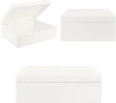 Immagine prodotto di Creative Deco XL Grande Bianca Scatola in Legno con Coperchio | 40x30x14 cm | Conteniore Portaoggetti Portagiochi Documenti | Perfetta per Decoupage