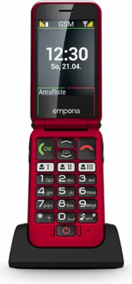 Produktbild von Emporia emporiaJOY, Klapphandy, Single SIM, 7,11 cm (2.8"), 2 MP, 1300 mAh, Rot