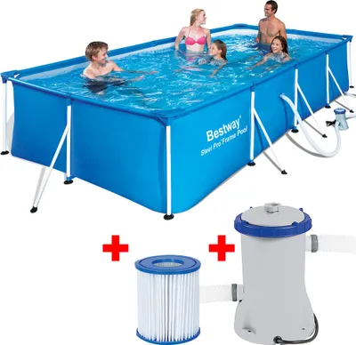 Produktbild von Bestway Steel Pro™ Pool Set 400x211x81 cm, Stahlrahmenpool-Set mit Filterpumpe