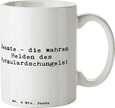 Produktbild von Mr. & Mrs. Panda Teetasse Spruch Beamtin Heldin - Weiß - Geschenk, Tasse, Kaffeetasse, Beruf, Geschenkidee, personalisierte Geschenke, Kaffeebecher, Wertschätzung, Humor
