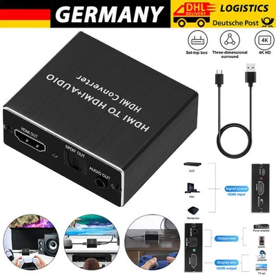 Produktbild von HDMI Audio Extractor 4K*2K 3D Dolby Digital Optischer Splitter Adapter 5.1