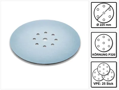 Produktbild von Festool Schleifscheiben STF D225 P320 GR S Granat Soft 25 Stk. ( 204227 )