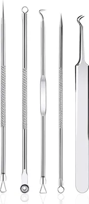 Produktbild von Mitesserentferner Komedonenquetscher Set, Akne Whiteheads, Blackhead Remover mit Box aus Edelstahl für alle Hauttypen | Für Gesichtspflege, Heimkosmetik
