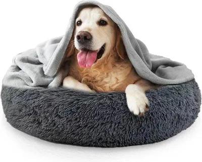 Image de Lit douillet pour chien, 70 cm, lavable, antidérapant