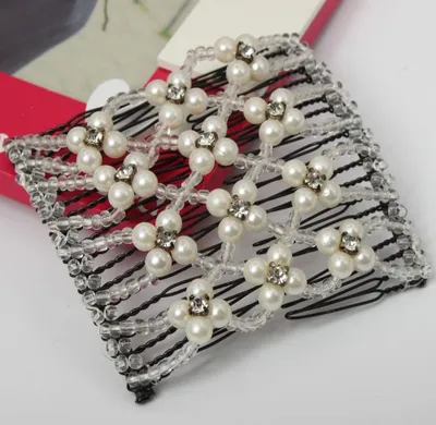 Produktbild von Trend Magic Combs Perlen und Strass Weiß