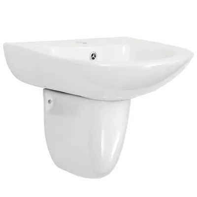 Zdjęcie produktu dla Umywalka vidaXL do montażu na ścianie, ceramiczna, biała, 520 x 450 x 190 mm