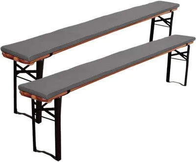 Productafbeelding van Set van 2 Bierbank Kussens, Waterdicht en Antislip voor Buitengebruik