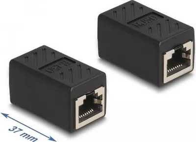 Produktbild von DeLOCK RJ50 Adapter Buchse zu Buchse schwarz, RJ-50, RJ-50, Schwarz