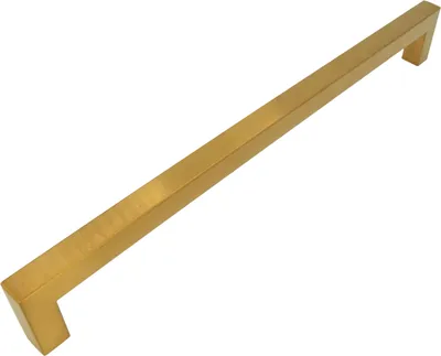 Immagine prodotto di Elegante maniglia per mobili in acciaio inox - 256 mm, oro spazzolato, design classico per armadi e cassetti, viti di montaggio incluse, modello Ventus.