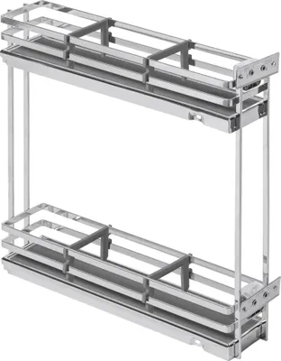 Produktbild von GTV - Küchen Organizer MOVIXPRO | Cargo-Ausstattung | Ausziehbaren Regalsystem | Außenbreite 150 mm | 2 Fachböden | Ohne Schienen | Chrom