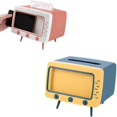 Image de Solidchoice - Boîte à mouchoirs 2 en 1 avec support pour téléphone, idéale pour le bureau