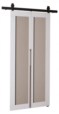 Produktbild von KierMoebel Schiebetür Komplettset QUDIO M1 Weiß + Kaschmir 76x205x3,2 cm Wohnzimmer Schiebetür