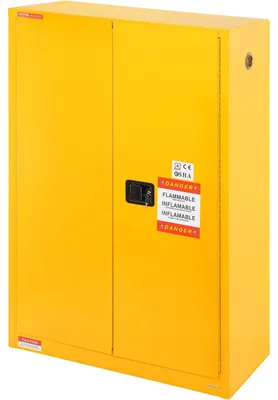 Obrázek produktu pro Bezpečnostní skříň VEVOR na hořlavé kapaliny, 45 Gal, skříň na hořlavé kapaliny z oceli válcované za studena, 42,9 x 18,1 x 65,2 palce, nevýbušná, se 2 nastavitelnými policemi