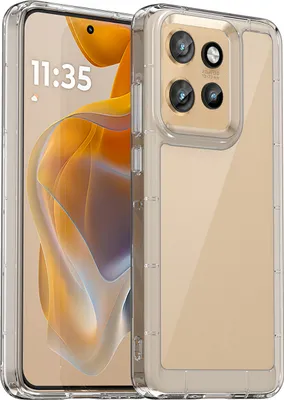 Image de Etui pour Motorola Edge 50 Neo transparent, étui de protection antichoc en silicone TPU Transparent