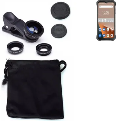 Produktbild von K-S-Trade Smartphone Kamera Linsen Set Kompatibel mit Blackview BL8800 5G 3in1 Clip-On Kamera Adapter Macro Weitwinkel FishEye Fischauge Objektiv