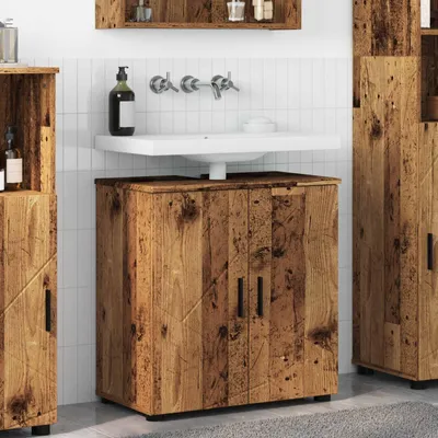 Immagine prodotto di Maison Exclusive - Mobiletto da bagno in legno di recupero, 61 x 35 x 64 cm, realizzato in legno composito e metallo