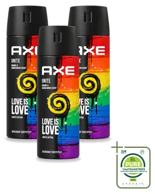 Produktbild von 3 x Axe Deodorant Spray Unite 150 ml - Großpackung - 3 Stücke