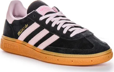Produktbild von Adidas Handball Spezia mit Gummisohle und Solar Syn Overlay Damen Wildleder Sneaker in Schwarz Pink – 8 UK - 42 EU - 9.5 US / Black Pink
