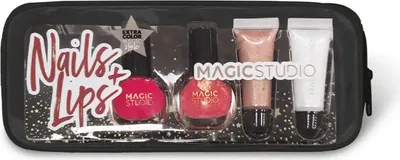 Produktbild von Magic Studio | Schminkset NAILS+LIPS - 4-teilig - Rosa und Perlmutt - Hochwertige Kosmetik für strahlende Looks