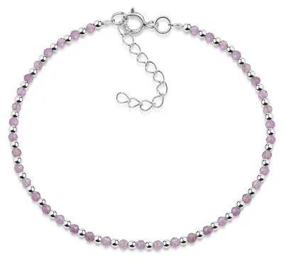 Produktbild von MATERIA by Matthias Wagner Edelstein Amethyst Armband lila 925 Silber größenverstellbar SA-151-Lila