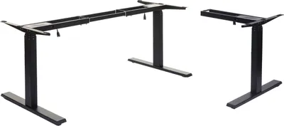 Produktbild von Gestell HWC-D40, variables Tischgestell für Eck-Schreibtisch, elektrisch höhenverstellbar Memory 45kg  schwarz