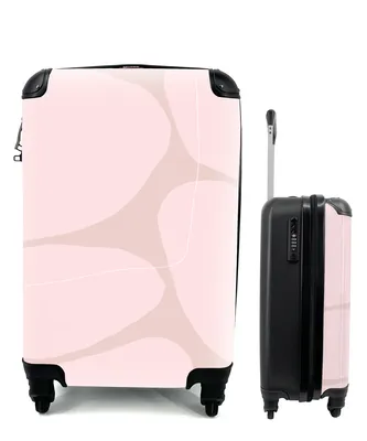 Produktbild von MuchoWow® Koffer Handgepäck Trolley Rollkoffer Kleine Reisekoffer mit 4 Rollen - Rosa - Geometrische Formen - Abstrakt - Cabin Size < 55x40x23 cm & 55x40x20 cm - Fotokoffer - Kabinenkoffer - Boardgepäck - Reise-Box - Reisekoffer - Reisegepäck - Koffer mit Bild - Trolley für Kinder