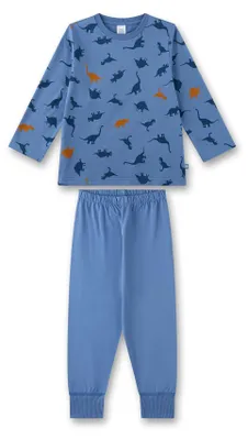 Productafbeelding van Sanetta pyjama voor jongens, lange model, blauw, met dinosaurusprint, maat 92