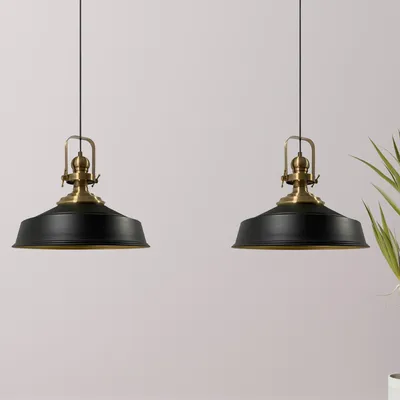 Produktbild von Asletl Pendelleuchte Esstisch 2 Flammig Metall 41 cm, Hängelampe Esstisch Wohnzimmer, Hängelampe Industrial Vintage, Küchenlampe Vintage - Schwarz