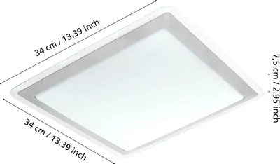 Image de Eglo 95679 Competa 1 LED Plafonnier 34 x 34cm 2500lm Blanc Argent Clair