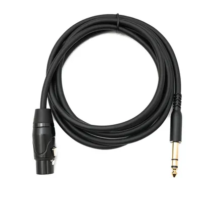 Produktbild von SYSTEM-S Audio Kabel 2 m 6.35 mm Klinke Stecker zu XLR 3 Pin Buchse Adapter in Schwarz