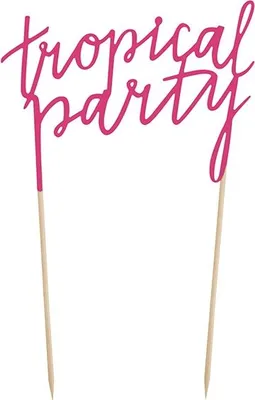 Immagine prodotto di Tortendeko per feste tropicali in rosa 24 cm