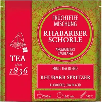 Produktbild von Früchteteemischung Rhabarberschorle Rhabarber-Note aromatisiert 50 Pyramidenbeutel im Sachet à 4 g