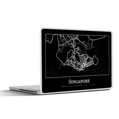 Produktbild von MuchoWow® Laptop Aufkleber Sticker Cover Singapur - Karte - Stadtplan 30x21 cm - Sticker für Laptop - Selbstklebend
