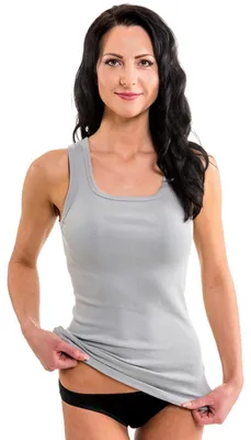 Produktbild von HERMKO 1325 Damen Longshirt aus 100% Baumwolle | Verschiedene Farben & Größen | Ideal für Drüber & Drunter | Länger geschnitten, Farbe:grau, Größe:48/50 (XL)