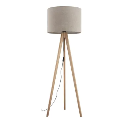Produktbild von Stehleuchte Metall Stoff E27 145 cm Dreibein Kiefer Beige Skandinavisch