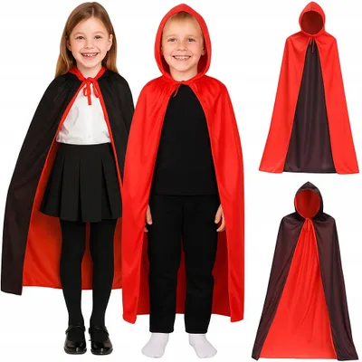 Produktbild von Hopki Kinder Umhang Doppelseitig Zauberer Vampir Halloween Verkleidung