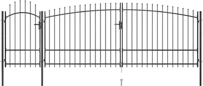 Obrázek produktu pro Zahradní brána vidaXL Woerden s hrotem 5 x 1,75 m, černá