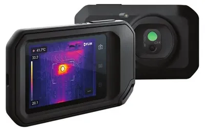 Image de Caméra thermique FLIR C3-x avec une résolution de 128x96 pixels, et une plage de température de -20 °C à +300 °C