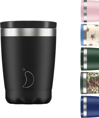 Immagine prodotto di Tazza da caffè isolata a doppia parete - Acciaio inossidabile - Nero monocromatico 340ml.