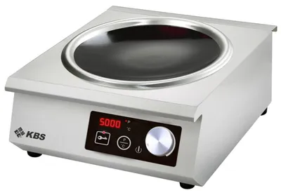 Produktbild von KBS Induktionswok Edelstahlgehäuse 5 Kw Schott Glaskeramik® ® Glaskeramik-Kochfläche