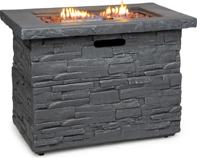 Produktbild von Blumfeldt Anafi Gas-Feuerstelle, Heizstrahler Gas mit 40.000BTU/13kW, Feuerstelle mit Abdeckung, Edelstahlbrenner, Heizstrahler & Feuerstellen, hellgrau