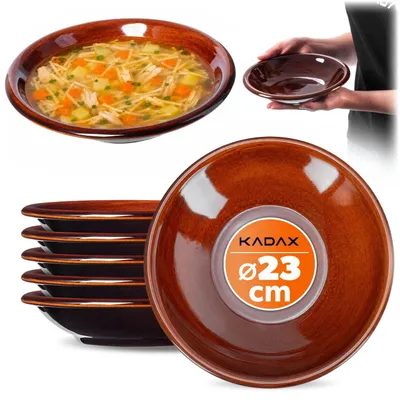 Zdjęcie produktu dla KADAX Talerze Obiadowe 23cm Kamionka Zestaw 6szt