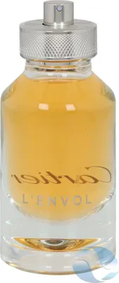 A close-up studio shot of a bottle of Cartier L'Envol de Cartier Eau de Parfum for men.
