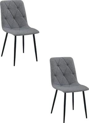 Immagine prodotto di Sedia LIBRA - tessuto grigio scuro / gambe nere x 2