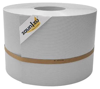 Produktbild von Sichtschutzstreifen zaun|zu RILLE 50m Rolle PP Zaunblende Doppelstabmattenzaun Lichtgrau 50m